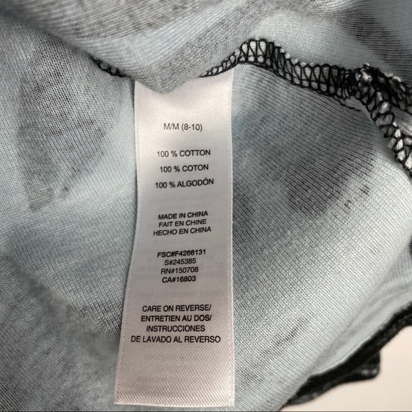 Avon Swirl‎ Print Crew Neck Tee Women's Medium Blue Black Cotton Long Sleeve - Picture 7 of 8